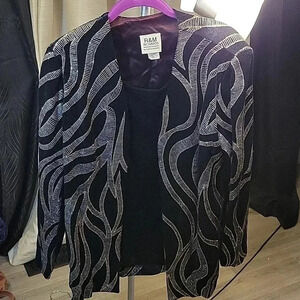 Vintage Embossed Blazer with Built-in Top